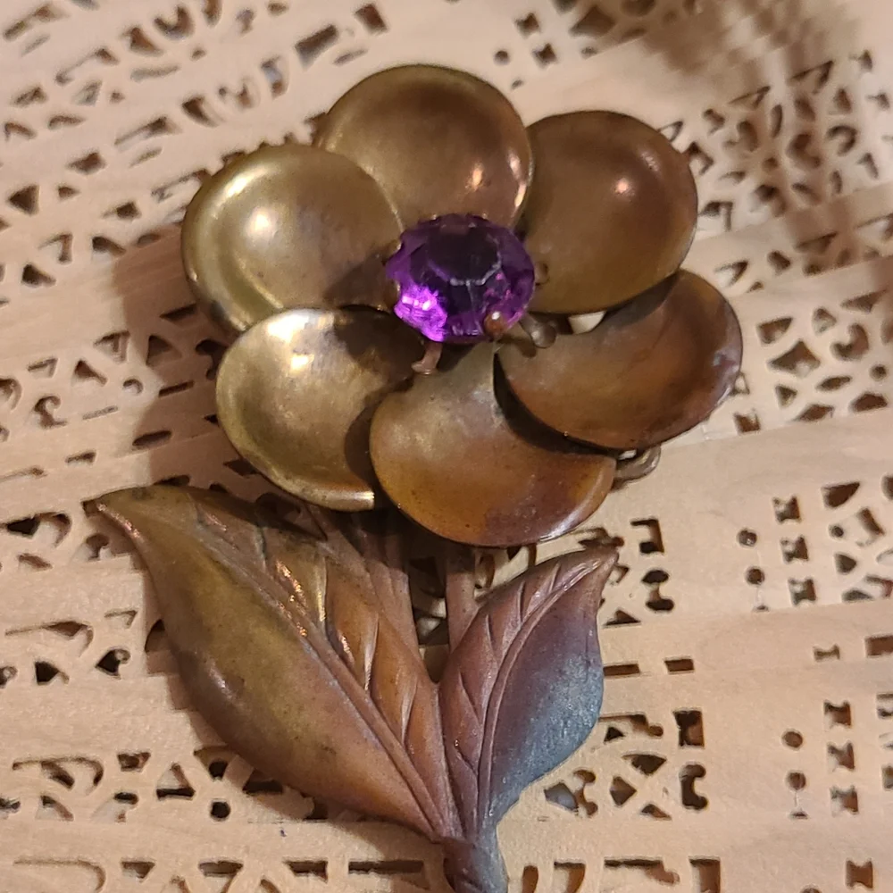 Vintage Brooch Purple